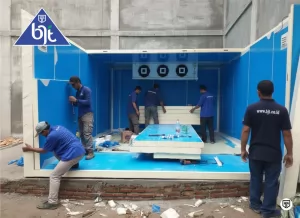 Proses pembuatan sandwich panel PU cold room